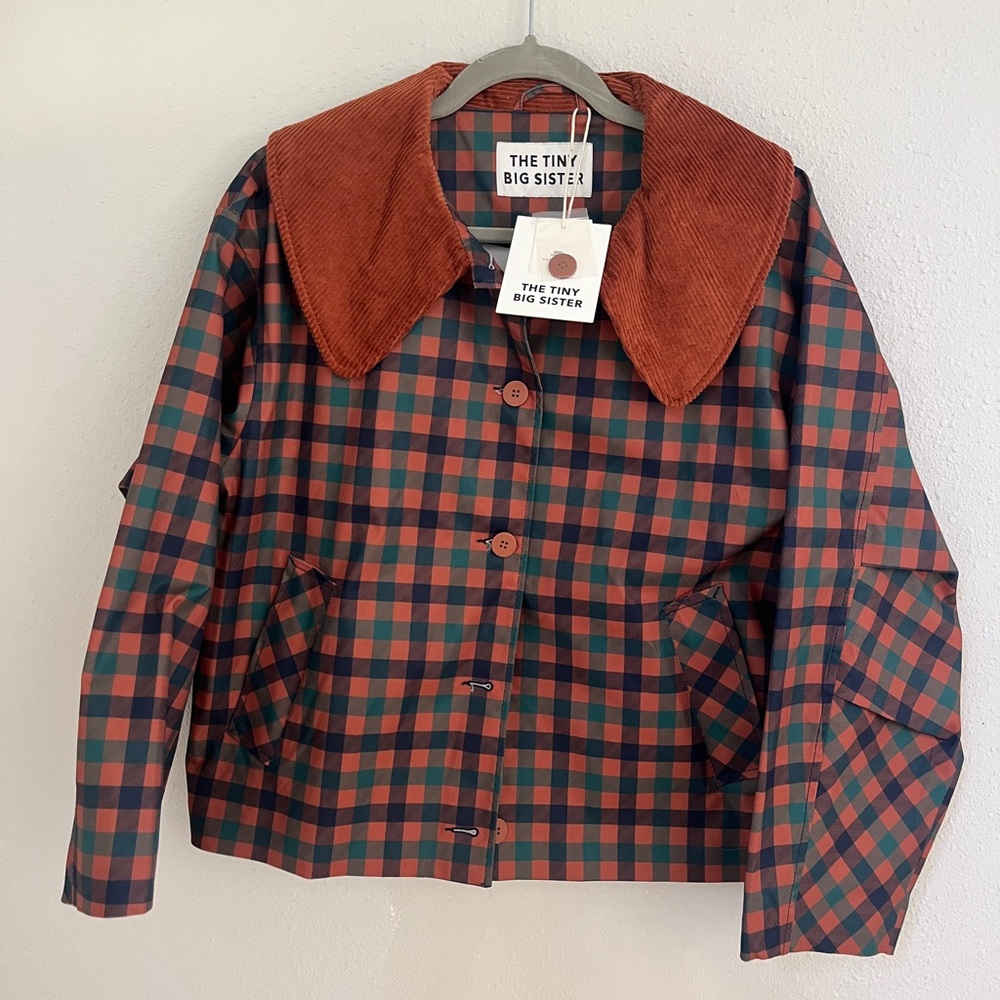 The Tiny Big Sister Plaid Bomber Jacket - Red and Green